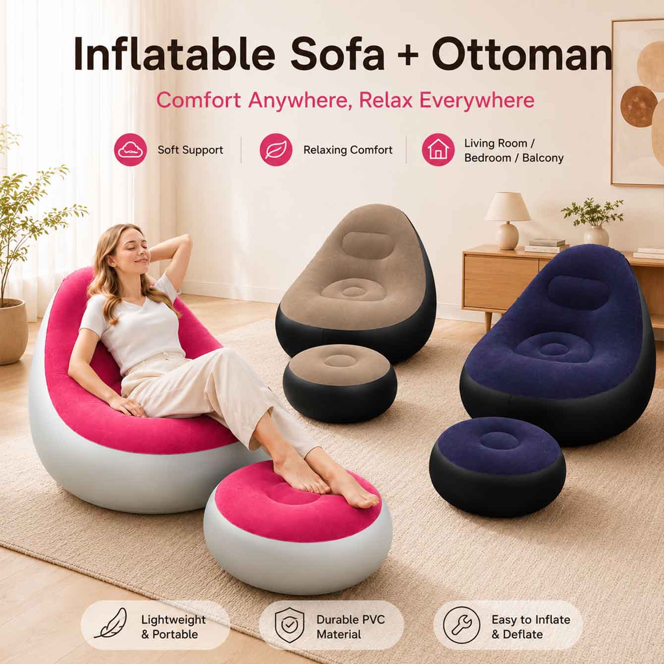 Outdoor Furniture Nearby - Надувное кресло для взрослых, портативные надувные