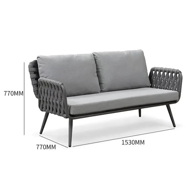 Outdoor Furniture From China - -Серый алюминиевый садовый диван в современном