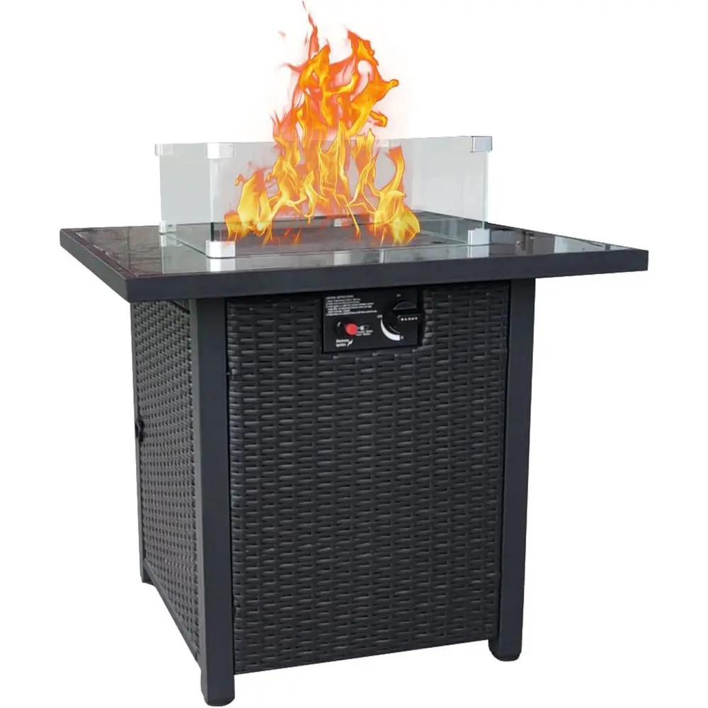 Outdoor Furniture Fire Table - Плетеная мебель для патио, комплект из