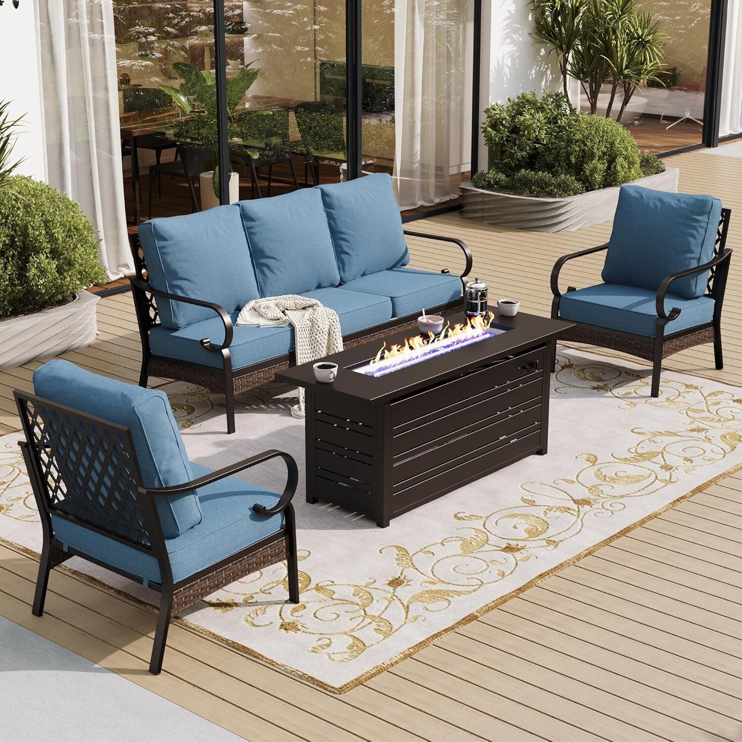 Outdoor Furniture Fire Table - Набор для отдыха на открытом воздухе