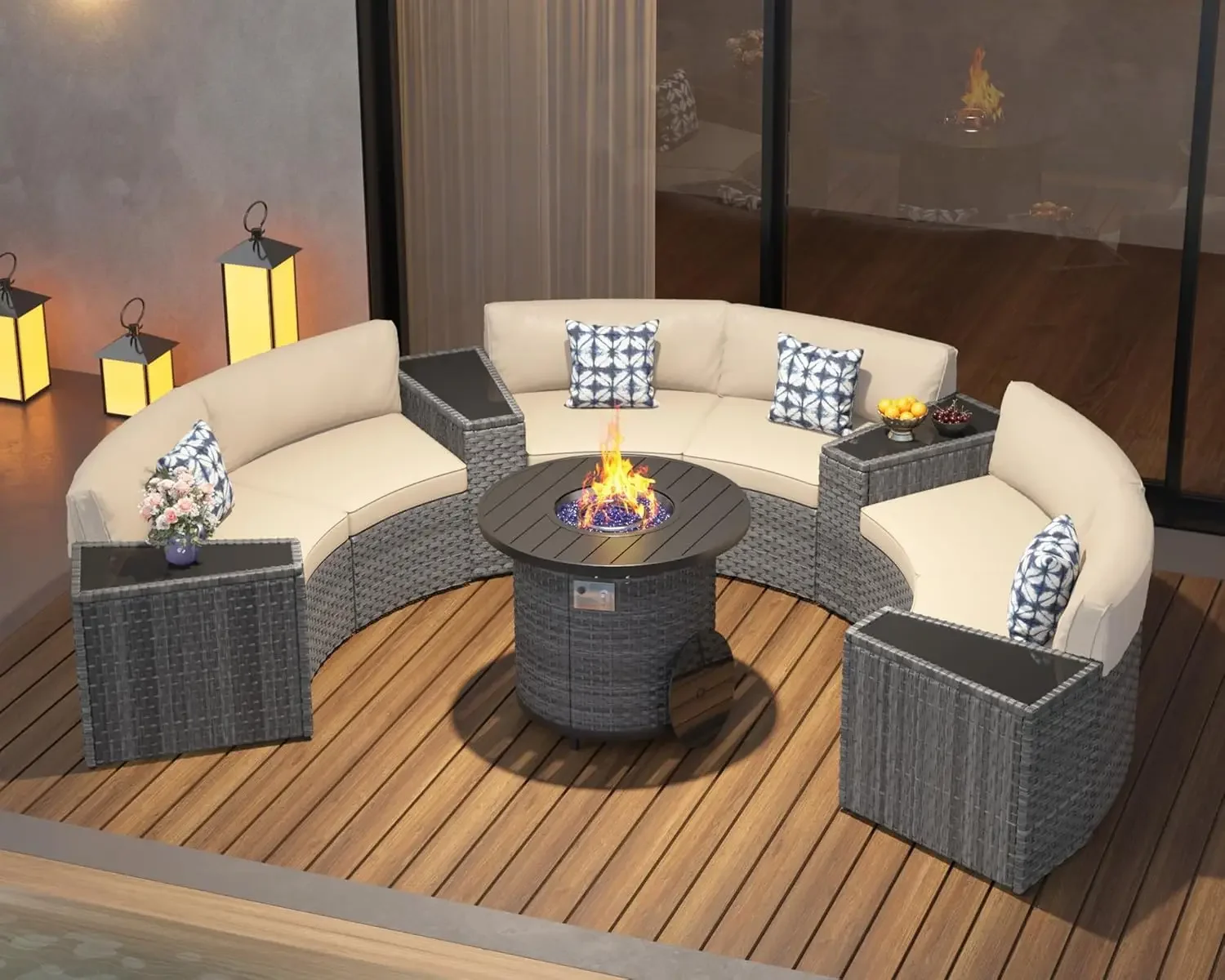 Outdoor Furniture Fire Table - l Комплект мебели для патио с