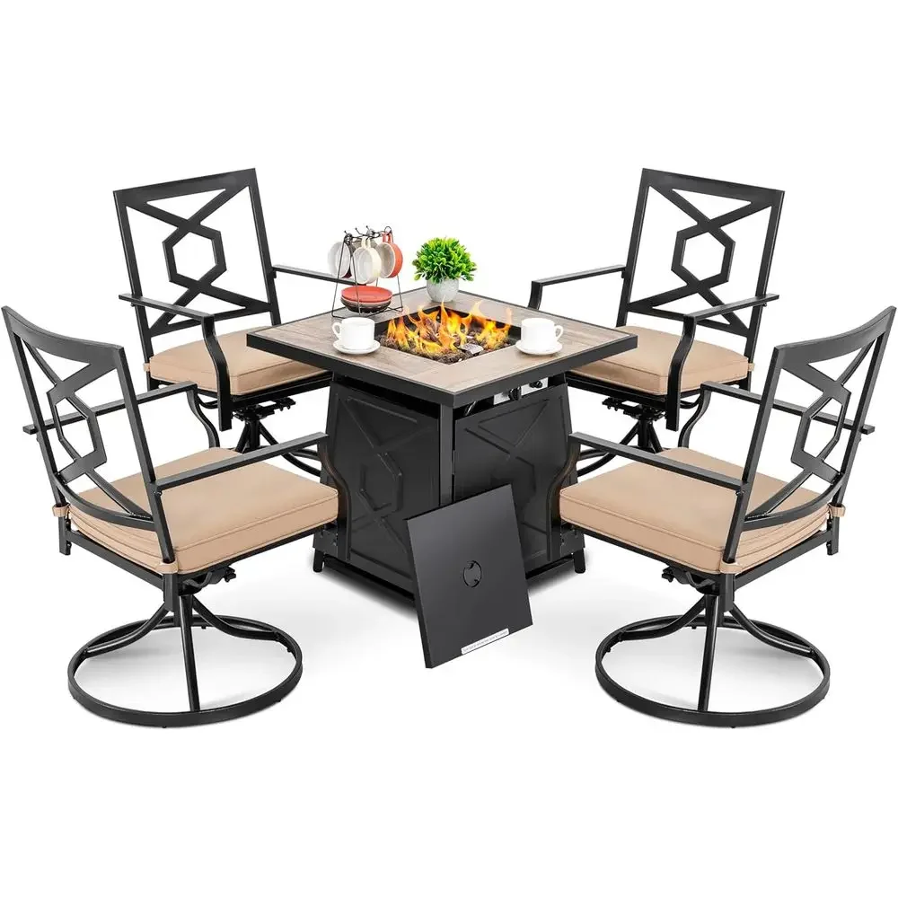 Outdoor Furniture Fire Table - Комплект садовой мебели из 5 предметов