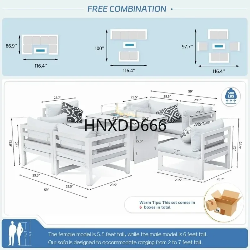 7-местный алюминиевый комплект – обзор и цена Outdoor Furniture Fire Table