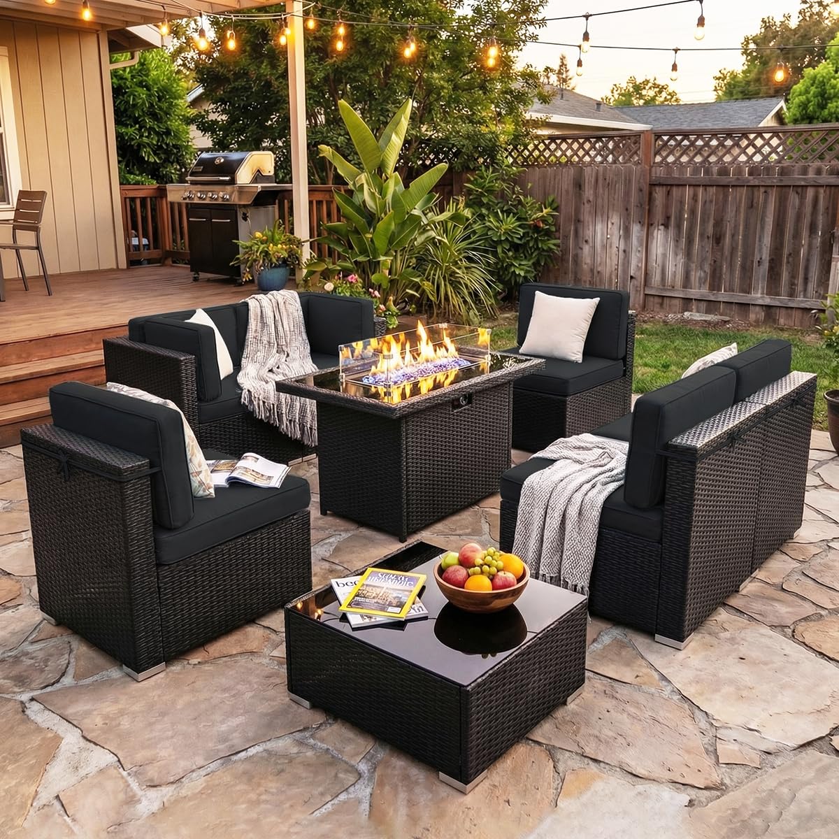 Комплект садовой мебели из 8 п – обзор и цена Outdoor Furniture Fire Table