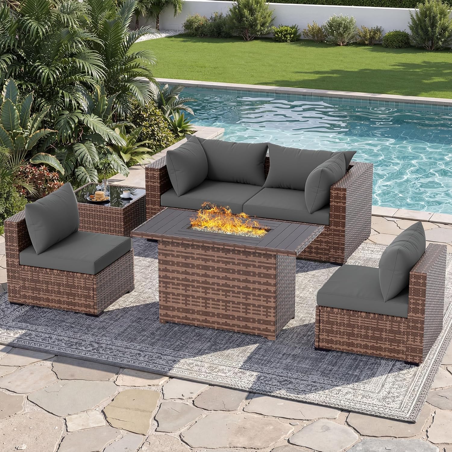 Комплект уличной секционной ме – обзор и цена Outdoor Furniture Fire Table