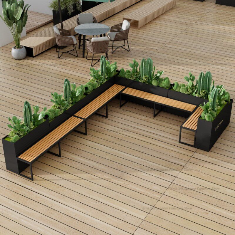 Скандинавская скамья-кашпо из  – обзор и цена Outdoor Furniture Iron