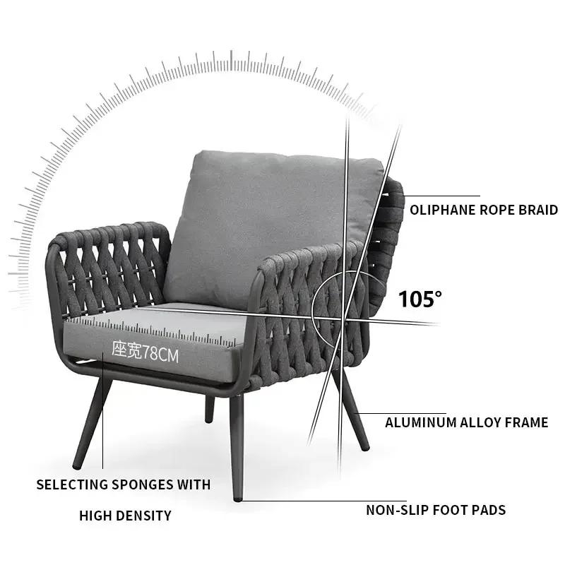 -Серый алюминиевый садовый див – обзор и цена Outdoor Furniture From China