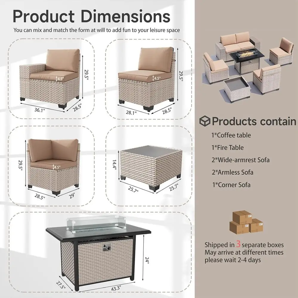 7-местный комплект садовой меб – обзор и цена Outdoor Furniture Fire Table