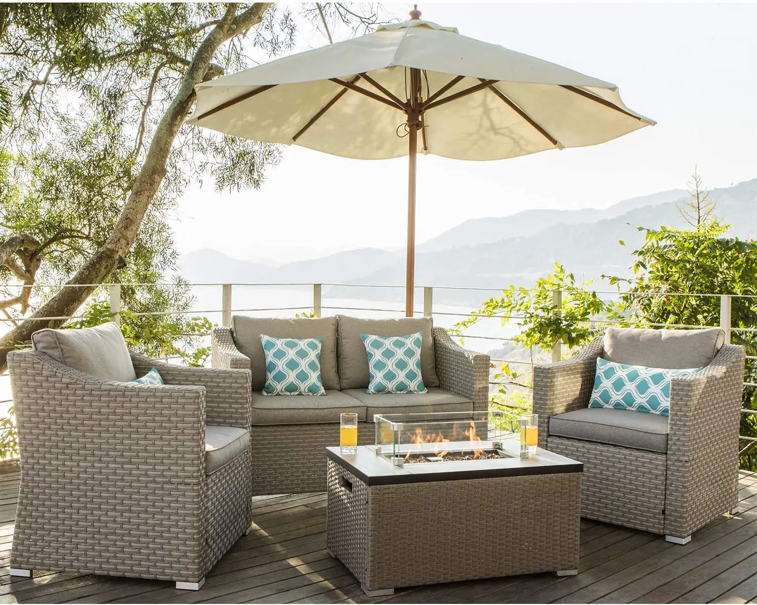 -Уличная мебель, 5-компонентны – обзор и цена Outdoor Furniture Fire Table