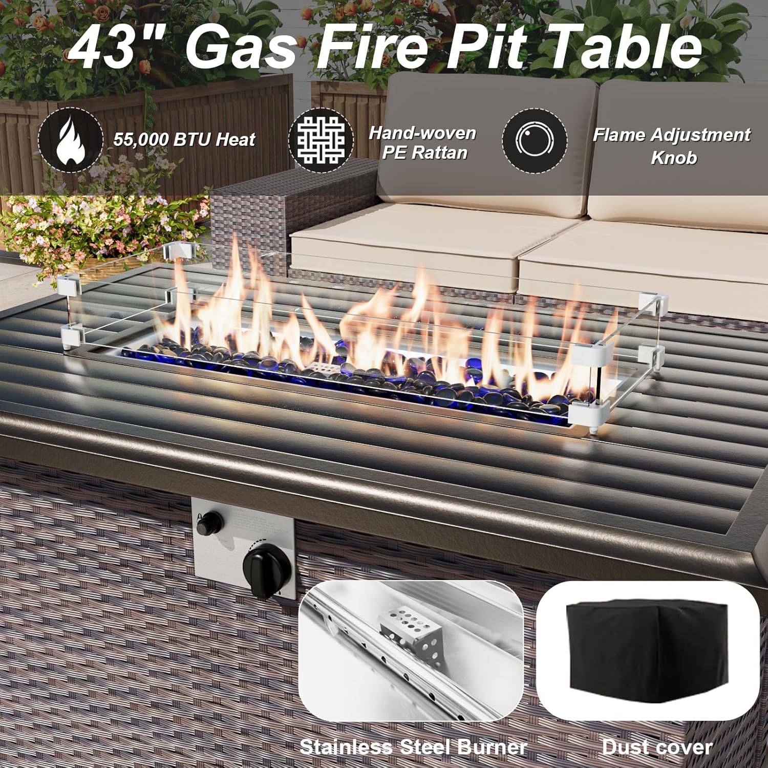 Комплект садовой мебели с очаг – обзор и цена Outdoor Furniture Fire Table