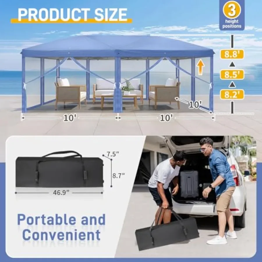 Палатка-тент 10x20 с боковыми  – обзор и цена Gazebo Pop Up